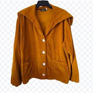 Big Bud Press Corduroy Button Front Jacket Plus Size 4X Rust Brown Color